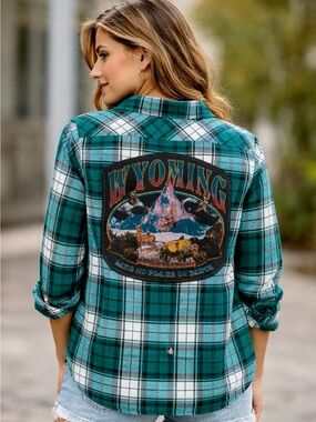 Custom Wyoming Flannel Buttondown Shirt
